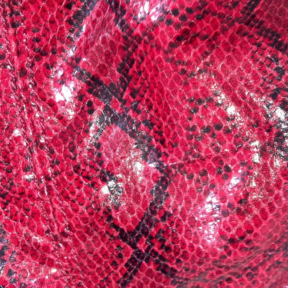 Nine West Red Snake Print Shoulder Bag with crossbody strap - Picture 3 of 11